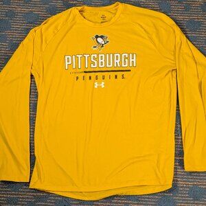 Pittsburgh Penguins Under Armour Yellow Long Sleeve T Shirt Large
